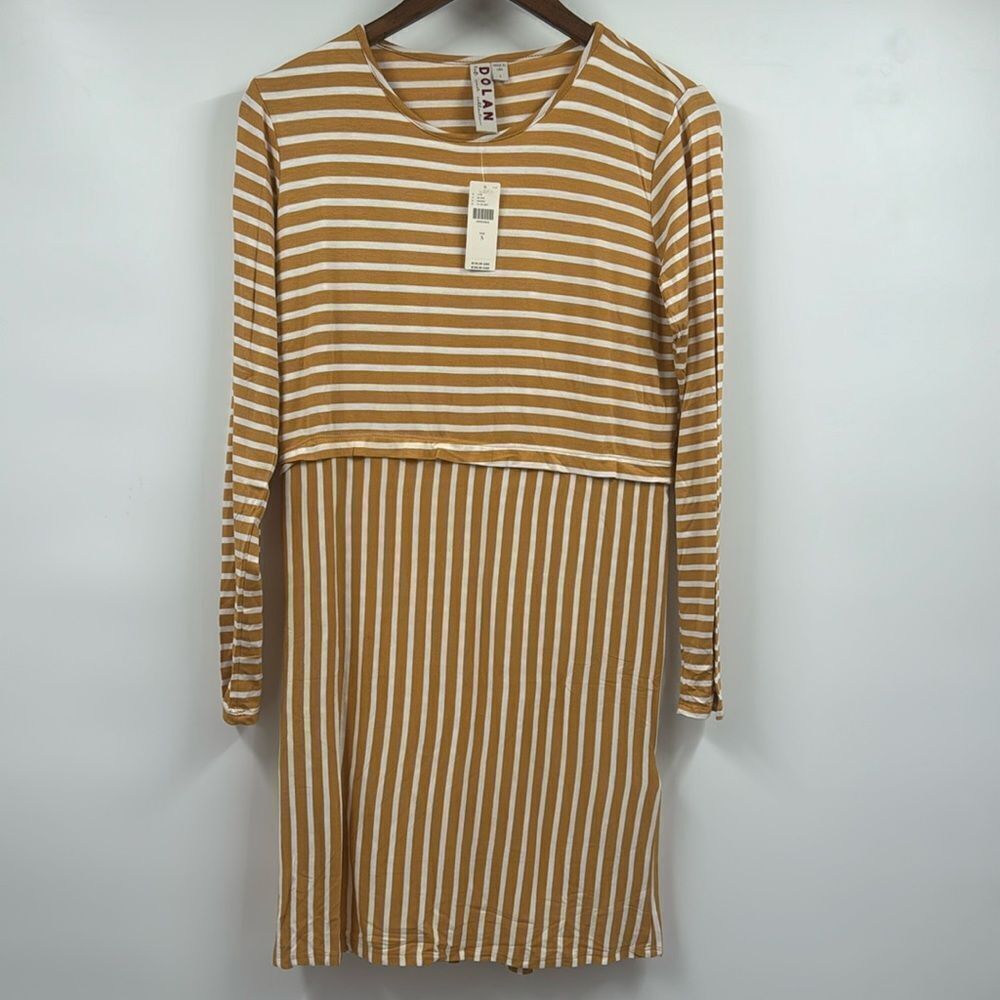 Anthropologie Dolan Striped Midi Dress Long Sleeves Small